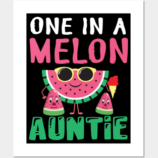 Glasses Watermelon One In A Melon Auntie Uncle Niece Nephew Posters and Art